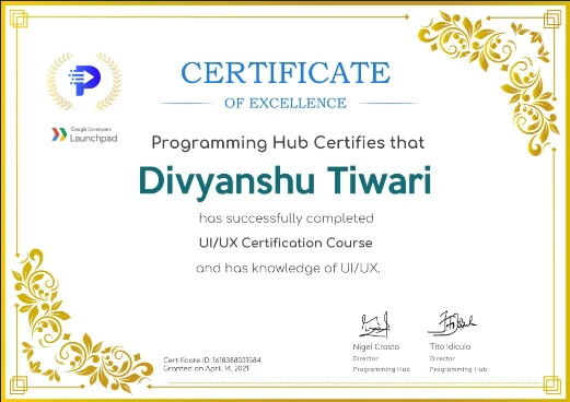Programming Hub UI/UX Certificate